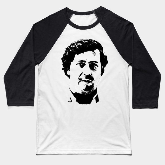 Pablo Escobar Portrait Baseball T-Shirt by phatvo
